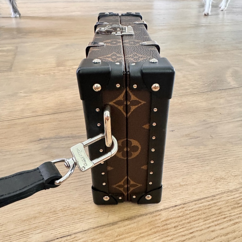 Louis Vuitton Brown Monogram Clutch with Silver Accents - Picture 6 of 12